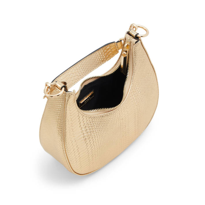 Gold snakeskin shoulder bag ELLISON