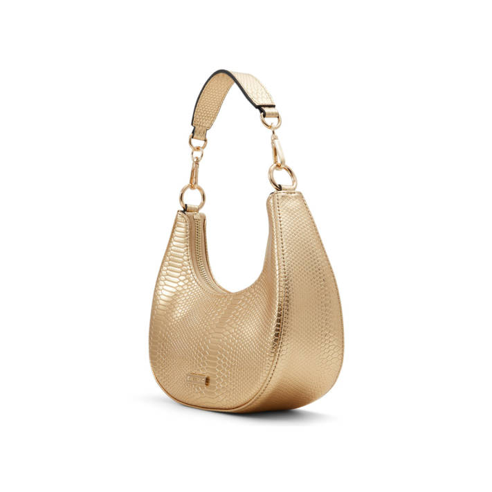 Gold snakeskin shoulder bag ELLISON