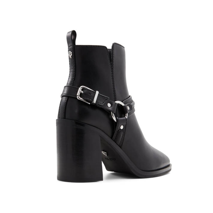 Μαύρο δερμάτινο μποτάκι CATASETUM