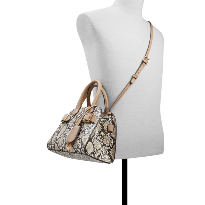 Beige snakeskin handbag LARISA