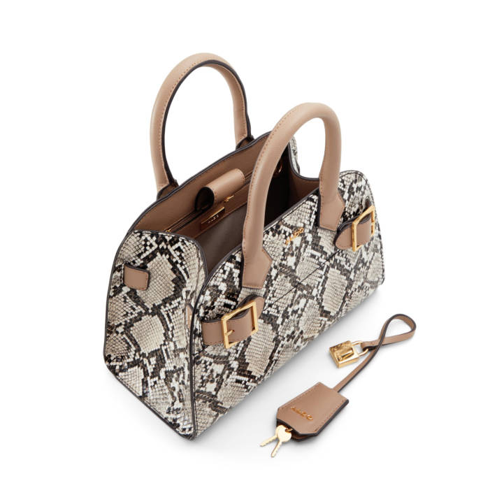 Beige snakeskin handbag LARISA