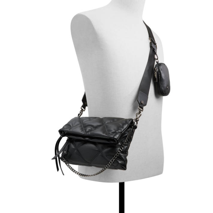 Black quilted shoulder bag BRILI