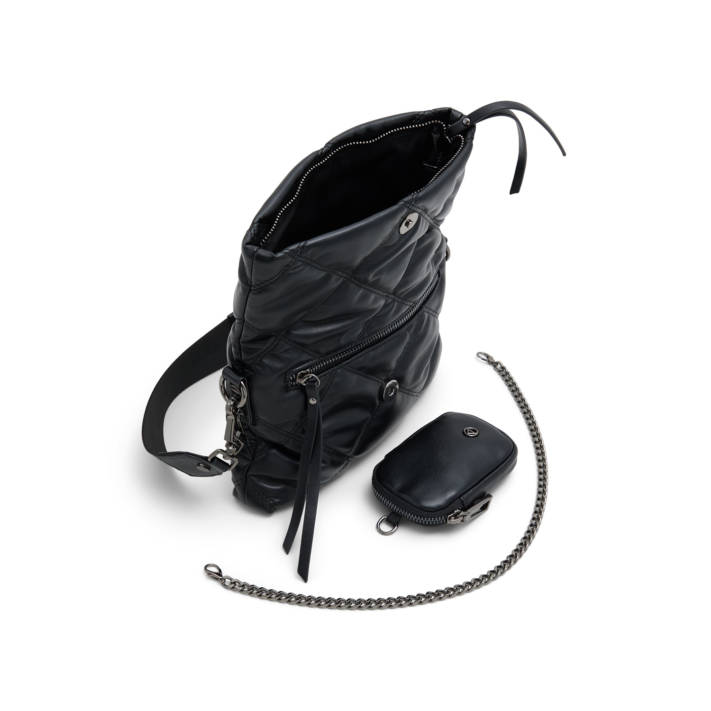 Black quilted shoulder bag BRILI