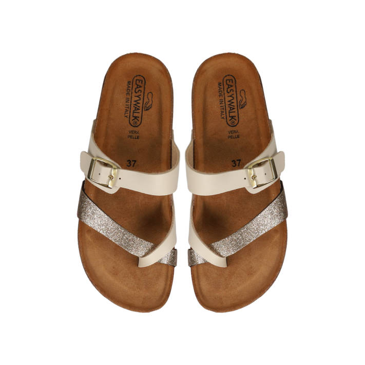 Ροζ χρυσό footbed σανδάλι