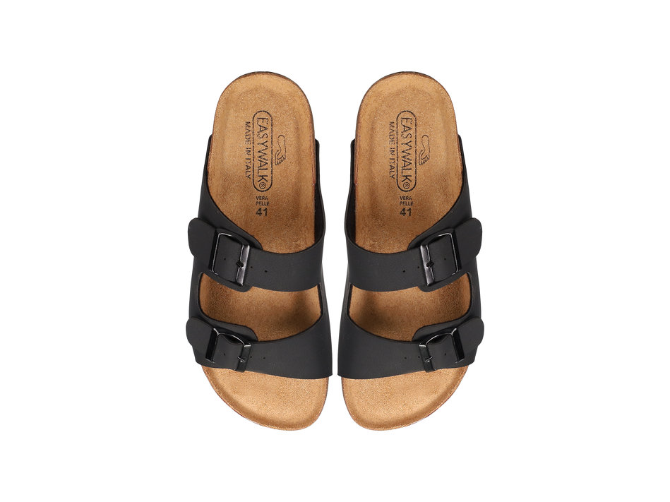 Μαύρο ανδρικό footbed σανδάλι