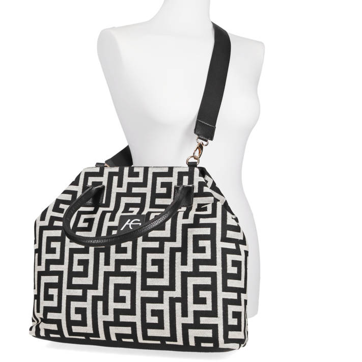 Black and white shoulder bag