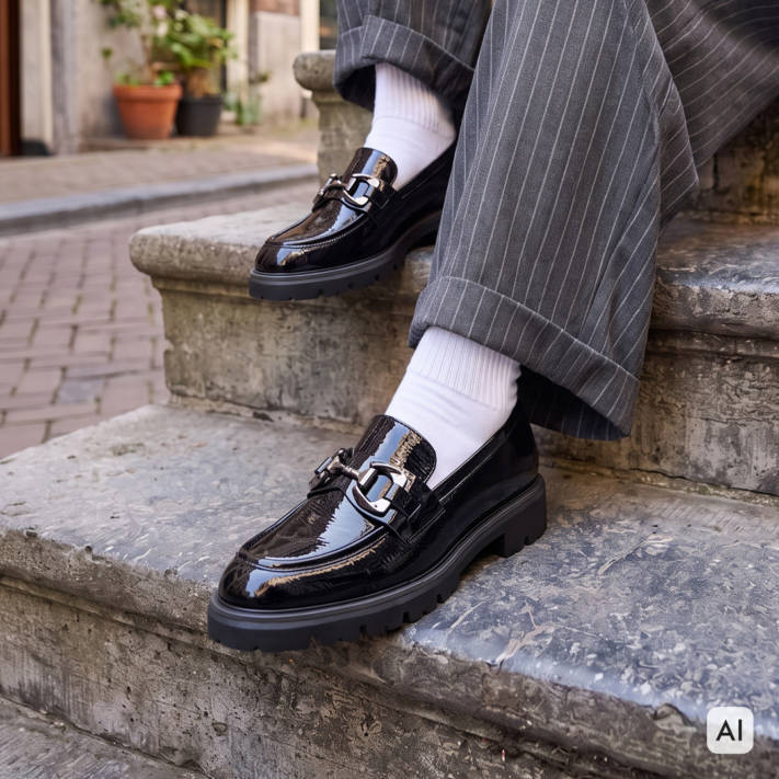 Μαύρο loafer λουστρίνι