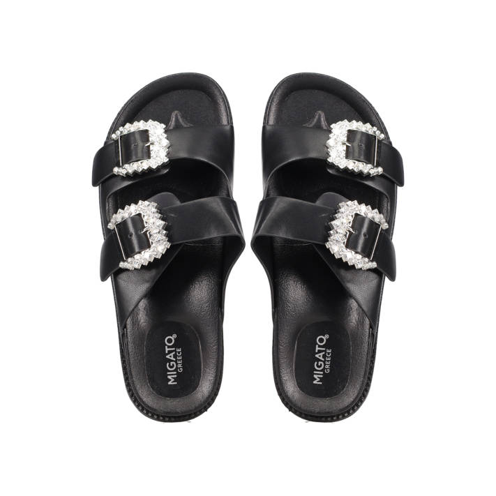 Μαύρο footbed σανδάλι