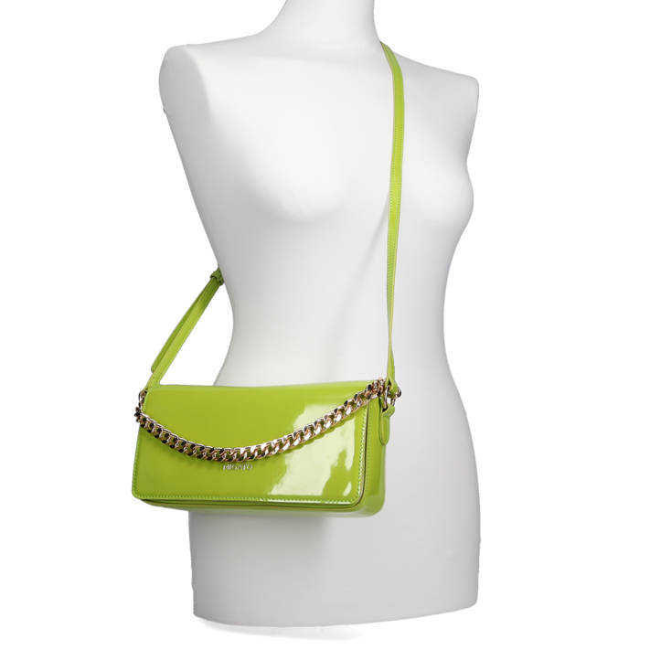 Πράσινη τσάντα ώμου λουστρίνι