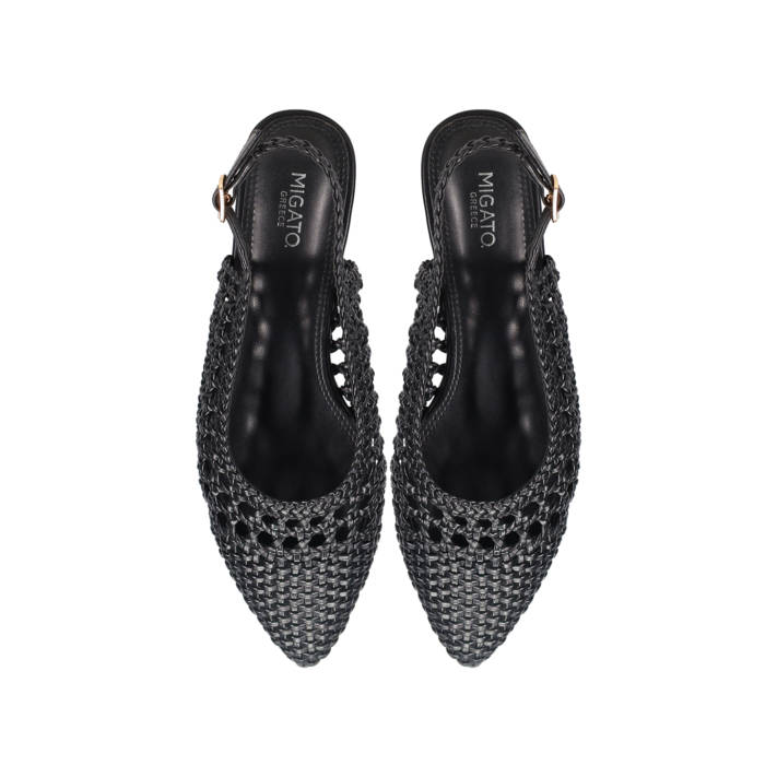 Black woven ballet flat