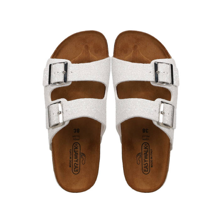Λευκό footbed σανδάλι