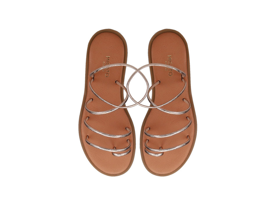 Ροζ χρυσό multistrap σανδάλι