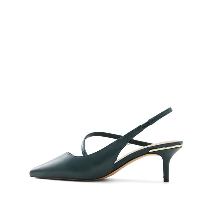 Dark green leather pump ILUKA