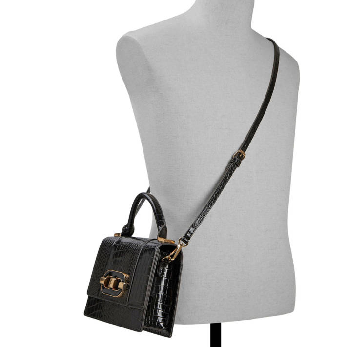 Black croco handbag ENONDARIO