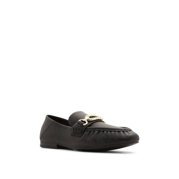 Black leather moccasin HELLEN