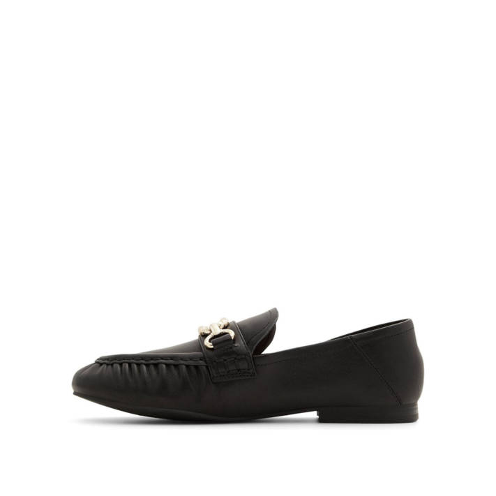 Black leather moccasin HELLEN