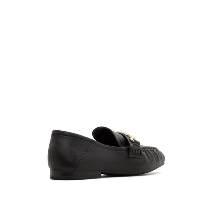Black leather moccasin HELLEN