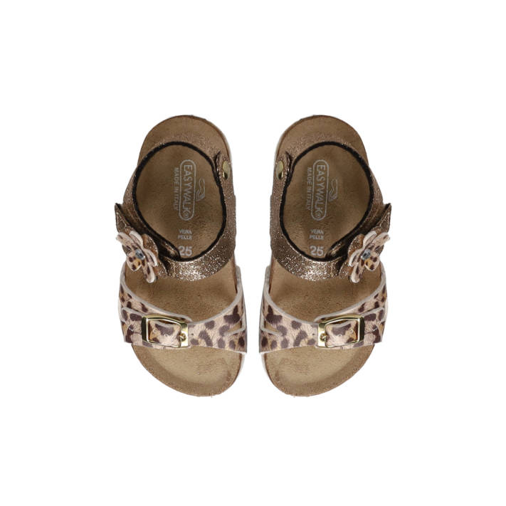 Kids gold footbed sandal