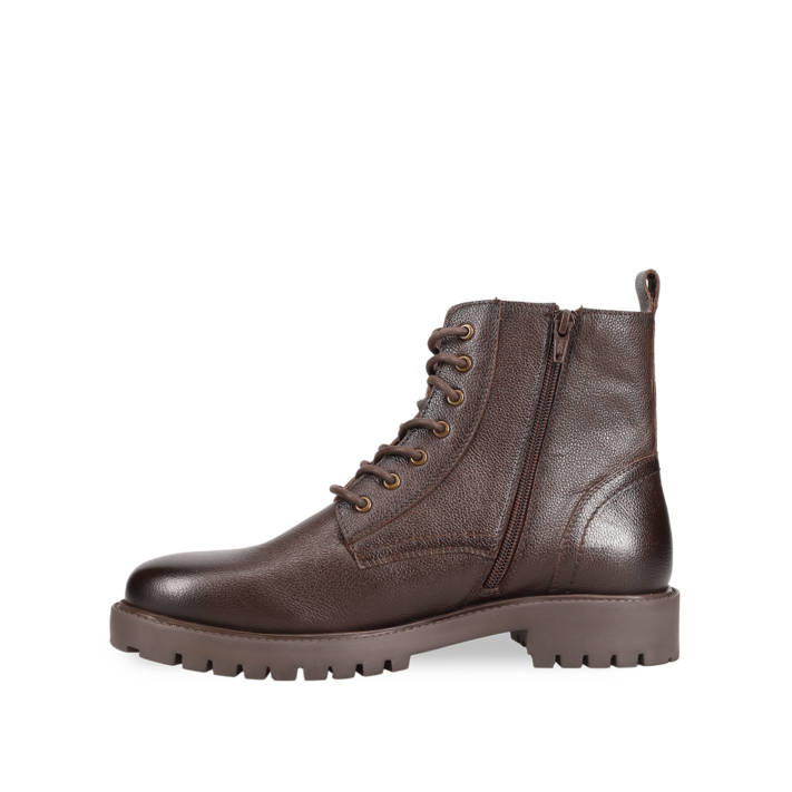 Mens brown leather army boot