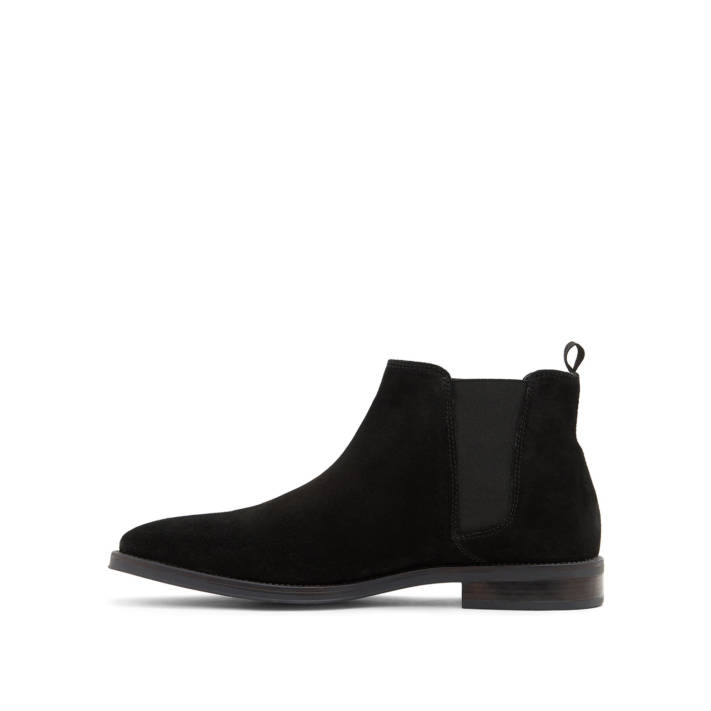 Μαύρο ανδρικό δερμάτινο μποτάκι GWERACIEN