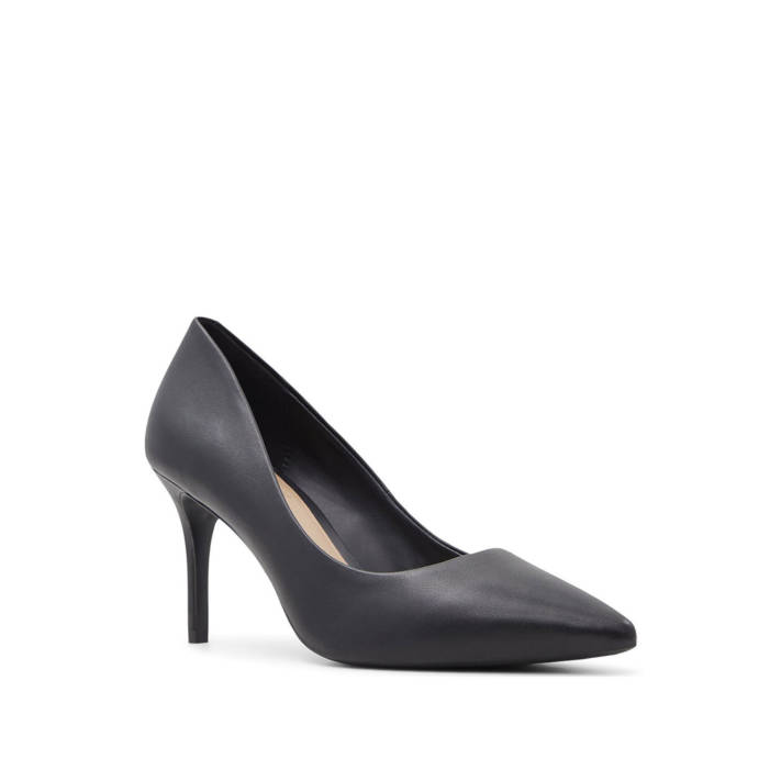 Black leather pump SERENITI