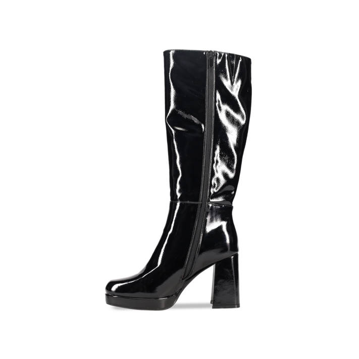 Black patent boot