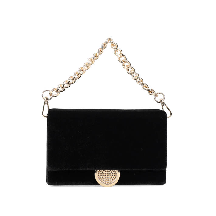 Black velvet clutch bag