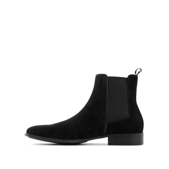 Μαύρο ανδρικό δερμάτινο σουέντ μποτάκι CRIWIEN