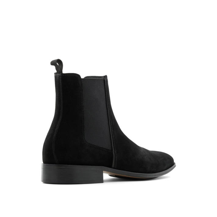 Μαύρο ανδρικό δερμάτινο σουέντ μποτάκι CRIWIEN