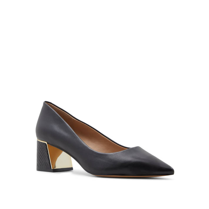 Black leather pump ELAMAEVER