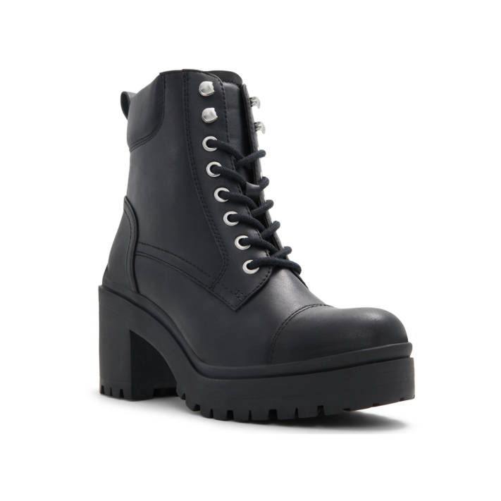 Black leather bootie ALIQUE