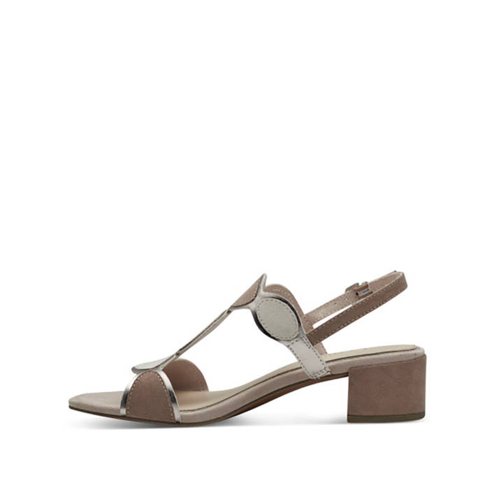 Beige sandal with low heel
