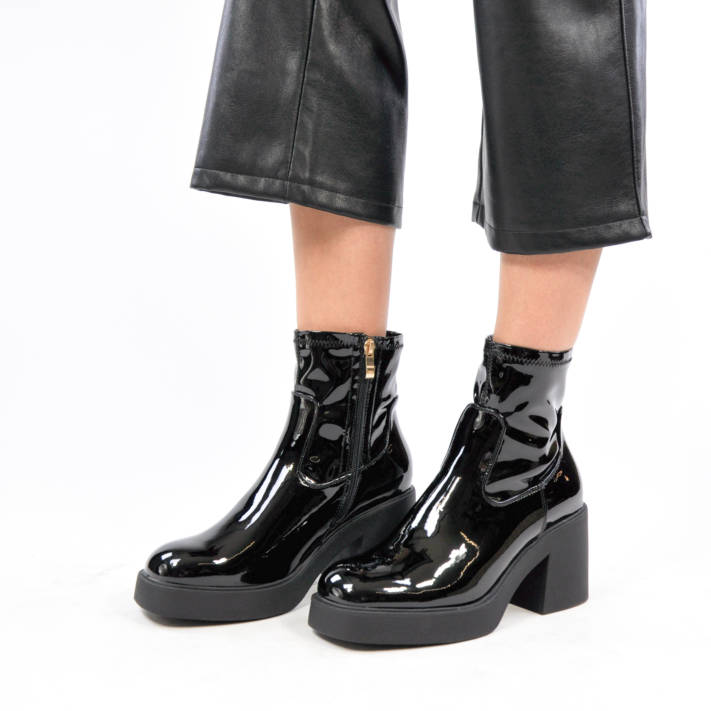 Black patent bootie