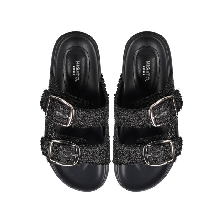 Μαύρο footbed σανδάλι