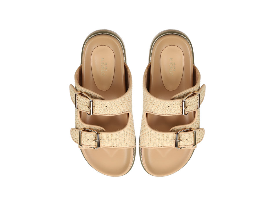 Μπεζ footbed σανδάλι