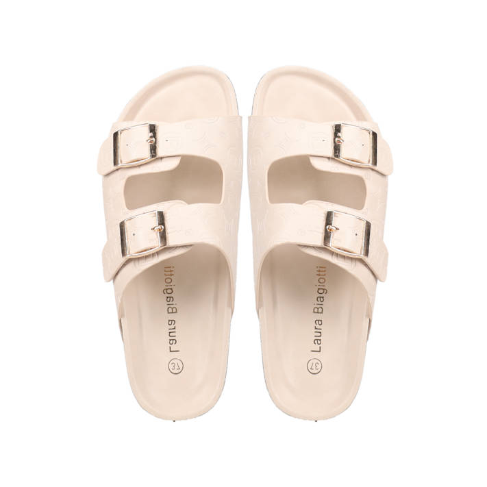 Εκρού footbed σανδάλι