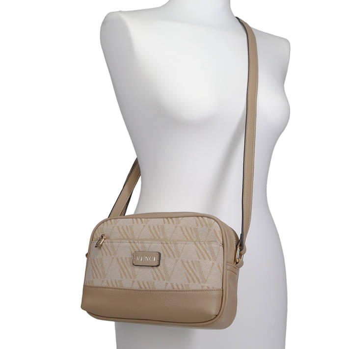 Beige crossbody bag