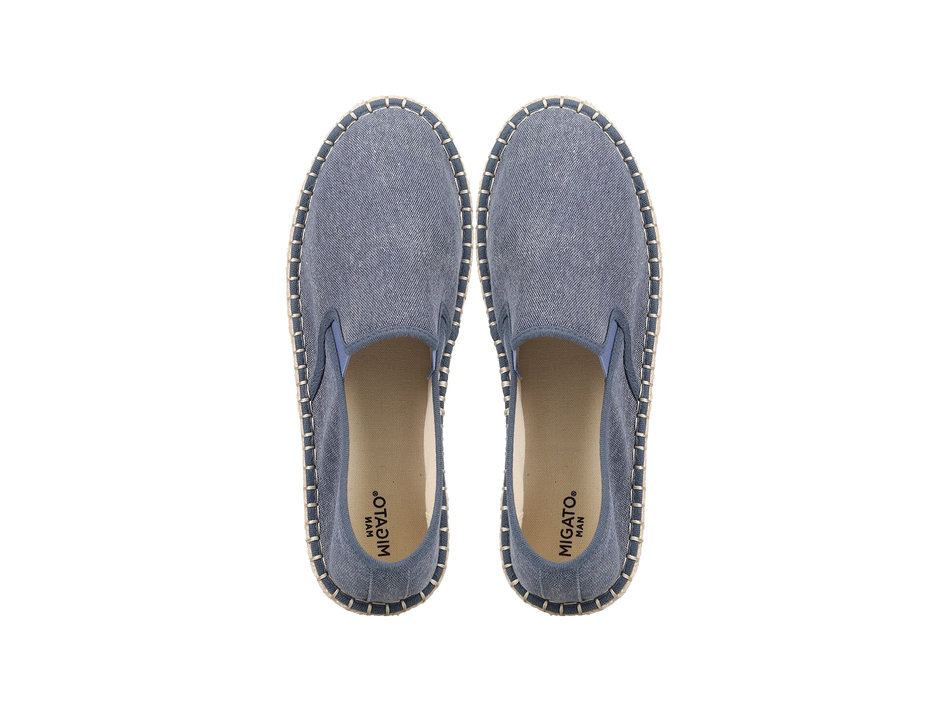 Mens blue denim espantrille