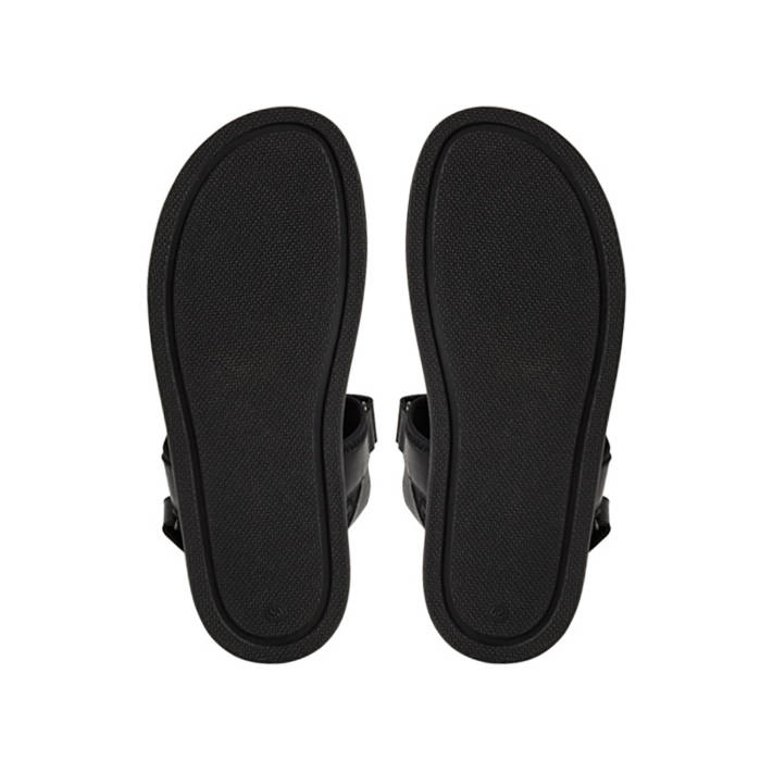 Mens black leather sandal