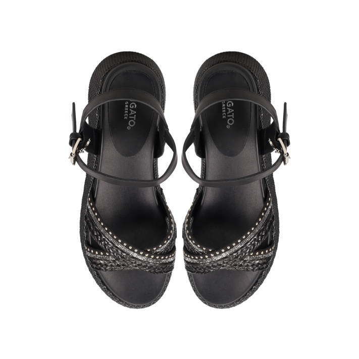 Black wedge sandal