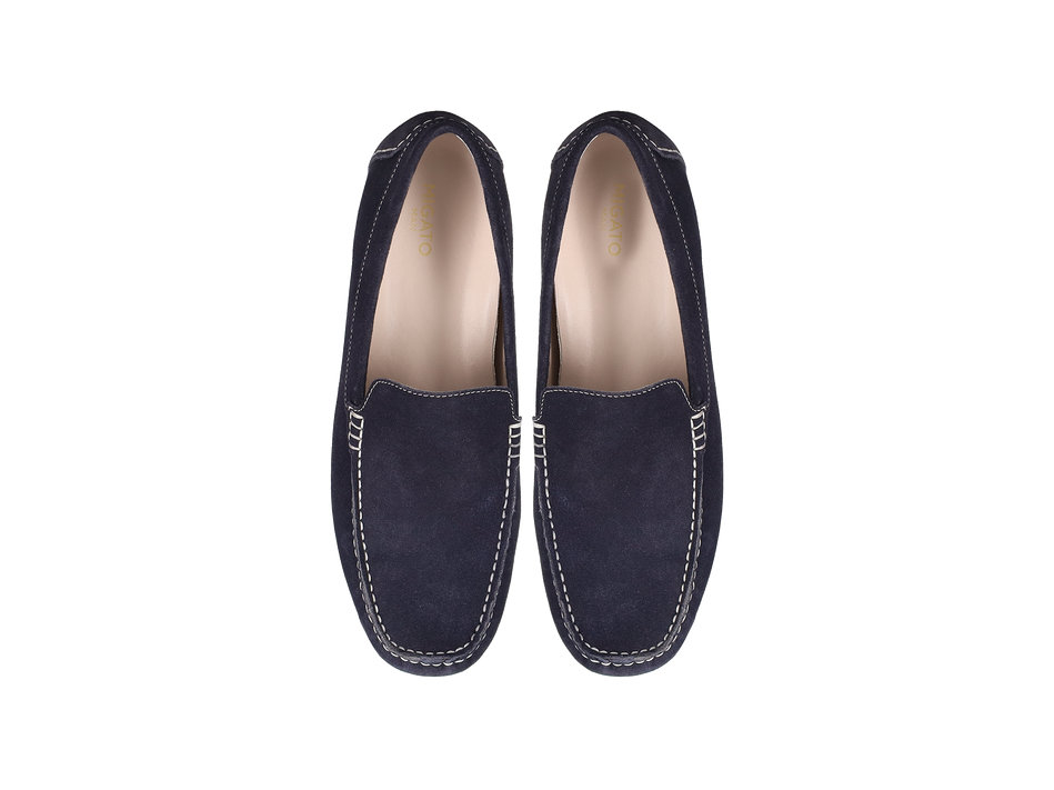 Mπλε δερμάτινο ανδρικό loafer