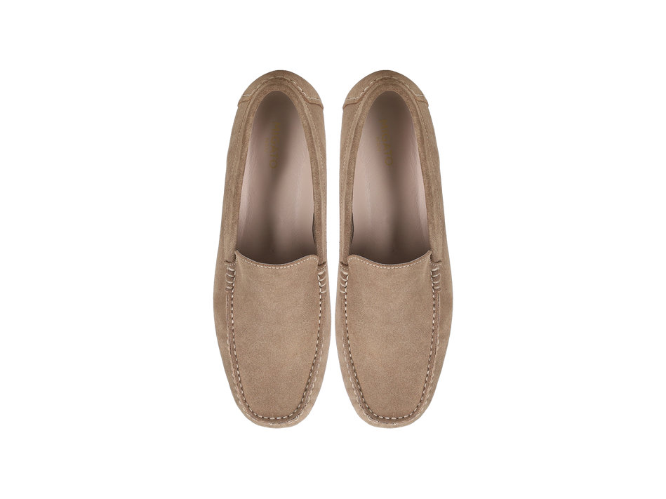 Mens taupe leather loafer