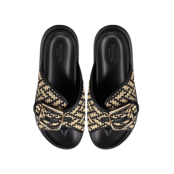 Black footbed sandal