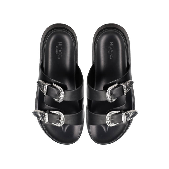 Μαύρο footbed σανδάλι