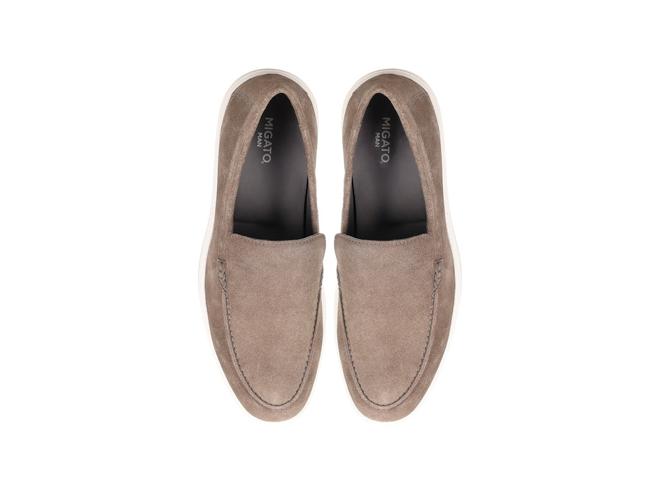 Γκρι δερμάτινο ανδρικό loafer