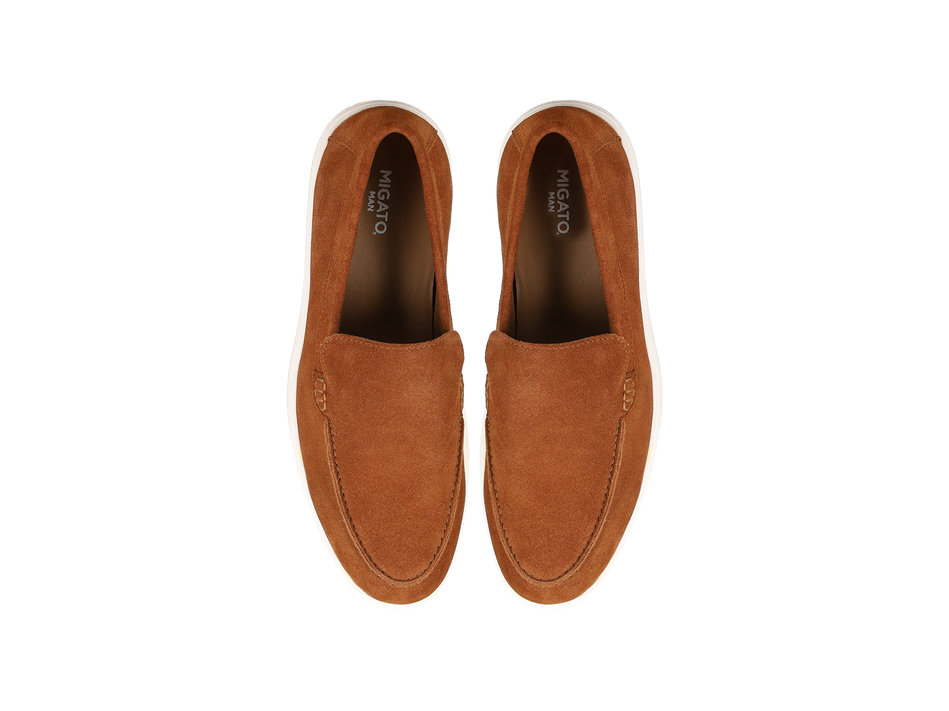 Mens tan leather loafer