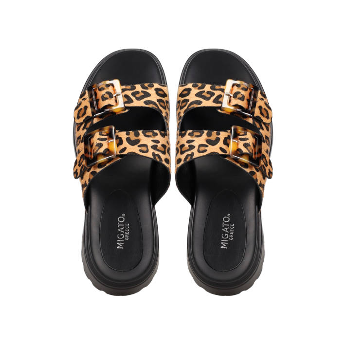 Animal print chunky sandal