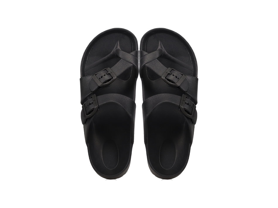 Black footbed beach sandal