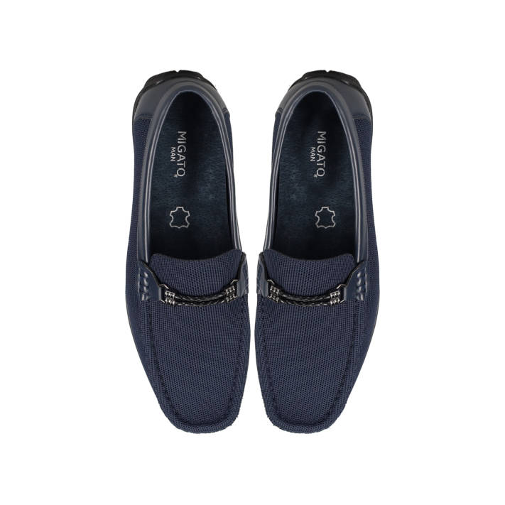 Mens dark blue mocassin