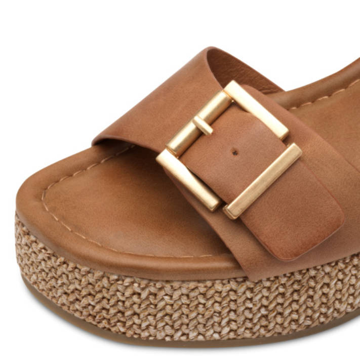 Tan wedge sandal